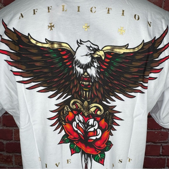 Affliction Black Label Men’s Eagle Short Sleeve T-shirt- XLarge - NWT - Picture 10 of 13